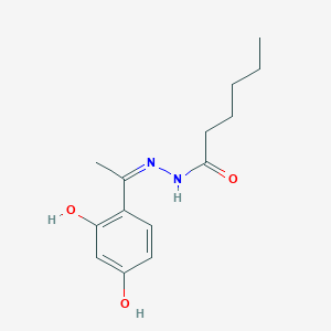 molecular formula C14H20N2O3 B6000332 N'-[1-(2,4-dihydroxyphenyl)ethylidene]hexanohydrazide 