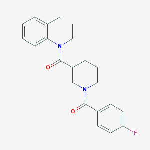 molecular formula C22H25FN2O2 B6000363 N-ethyl-1-(4-fluorobenzoyl)-N-(2-methylphenyl)-3-piperidinecarboxamide 