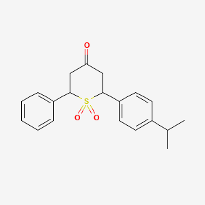 B600040 Tetrahydro-2-[4-(1-methylethyl)phenyl]-6-phenyl-4H-thiopyran-4-one 1,1-dioxide CAS No. 174493-22-2