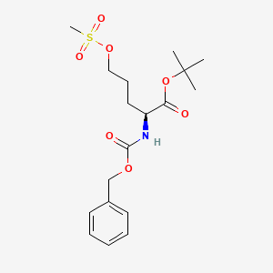 molecular formula C18H27NO7S B600043 (S)-叔丁基 2-(((苄氧羰基)氨基)-5-((甲磺酰基)氧基)戊酸酯 CAS No. 159877-09-5