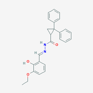 molecular formula C25H24N2O3 B6000451 N'-(3-ethoxy-2-hydroxybenzylidene)-2,2-diphenylcyclopropanecarbohydrazide 