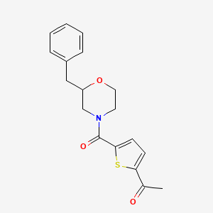 molecular formula C18H19NO3S B6000497 1-{5-[(2-benzyl-4-morpholinyl)carbonyl]-2-thienyl}ethanone 