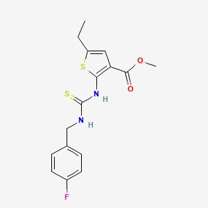 methyl 5-ethyl-2-({[(4-fluorobenzyl)amino]carbonothioyl}amino)-3-thiophenecarboxylate