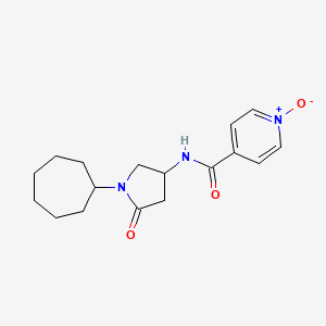 molecular formula C17H23N3O3 B6000543 N-(1-cycloheptyl-5-oxo-3-pyrrolidinyl)isonicotinamide 1-oxide 