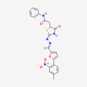 2-[2-({[5-(4-methyl-2-nitrophenyl)-2-furyl]methylene}hydrazono)-4-oxo-1,3-thiazolidin-5-yl]-N-phenylacetamide