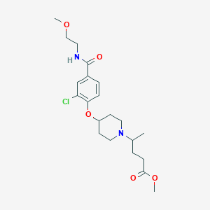 molecular formula C21H31ClN2O5 B6000561 methyl 4-[4-(2-chloro-4-{[(2-methoxyethyl)amino]carbonyl}phenoxy)-1-piperidinyl]pentanoate 