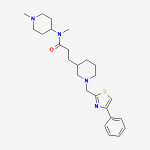 molecular formula C25H36N4OS B6000564 N-methyl-N-(1-methyl-4-piperidinyl)-3-{1-[(4-phenyl-1,3-thiazol-2-yl)methyl]-3-piperidinyl}propanamide 