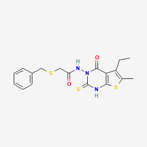 2-(benzylthio)-N-(5-ethyl-2-mercapto-6-methyl-4-oxothieno[2,3-d]pyrimidin-3(4H)-yl)acetamide