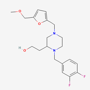 2-(1-(3,4-difluorobenzyl)-4-{[5-(methoxymethyl)-2-furyl]methyl}-2-piperazinyl)ethanol