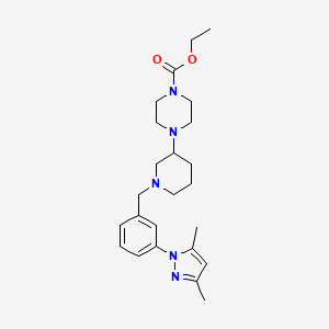 ethyl 4-{1-[3-(3,5-dimethyl-1H-pyrazol-1-yl)benzyl]-3-piperidinyl}-1-piperazinecarboxylate