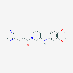 molecular formula C20H24N4O3 B6000622 N-(2,3-dihydro-1,4-benzodioxin-6-yl)-1-[3-(2-pyrazinyl)propanoyl]-3-piperidinamine 