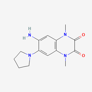 6-amino-1,4-dimethyl-7-(1-pyrrolidinyl)-1,4-dihydro-2,3-quinoxalinedione