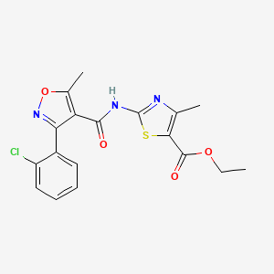 molecular formula C18H16ClN3O4S B6000670 ethyl 2-({[3-(2-chlorophenyl)-5-methyl-4-isoxazolyl]carbonyl}amino)-4-methyl-1,3-thiazole-5-carboxylate 