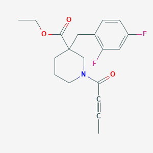 molecular formula C19H21F2NO3 B6000672 ethyl 1-(2-butynoyl)-3-(2,4-difluorobenzyl)-3-piperidinecarboxylate 