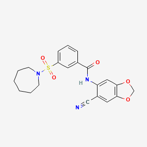 3-(azepan-1-ylsulfonyl)-N-(6-cyano-1,3-benzodioxol-5-yl)benzamide