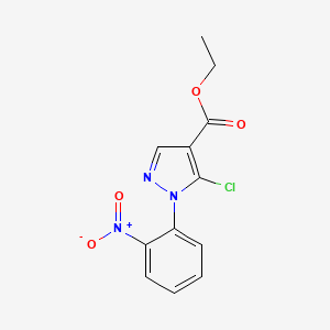 molecular formula C12H10ClN3O4 B600120 ethyl 5-chloro-1-(2-nitrophenyl)-1H-pyrazole-4-carboxylate CAS No. 121716-35-6