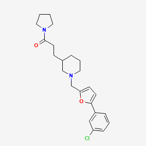 1-{[5-(3-chlorophenyl)-2-furyl]methyl}-3-[3-oxo-3-(1-pyrrolidinyl)propyl]piperidine