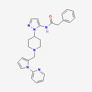 2-phenyl-N-[1-(1-{[1-(2-pyridinyl)-1H-pyrrol-2-yl]methyl}-4-piperidinyl)-1H-pyrazol-5-yl]acetamide