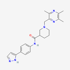 N-[4-(1H-pyrazol-5-yl)phenyl]-1-[(3,5,6-trimethylpyrazin-2-yl)methyl]piperidine-3-carboxamide