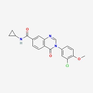 3-(3-chloro-4-methoxyphenyl)-N-cyclopropyl-4-oxo-3,4-dihydroquinazoline-7-carboxamide