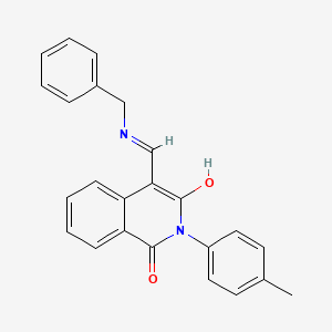 4-(Benzyliminomethyl)-3-hydroxy-2-(4-methylphenyl)isoquinolin-1-one