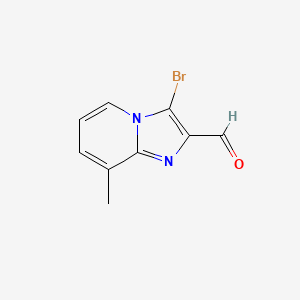 molecular formula C9H7BrN2O B600137 3-溴-8-甲基咪唑并[1,2-a]吡啶-2-甲醛 CAS No. 175878-06-5