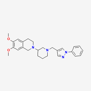 molecular formula C26H32N4O2 B6001376 6,7-dimethoxy-2-[1-[(1-phenylpyrazol-4-yl)methyl]piperidin-3-yl]-3,4-dihydro-1H-isoquinoline 