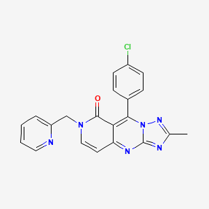 molecular formula C21H15ClN6O B6001379 9-(4-chlorophenyl)-2-methyl-7-(2-pyridinylmethyl)pyrido[4,3-d][1,2,4]triazolo[1,5-a]pyrimidin-8(7H)-one 