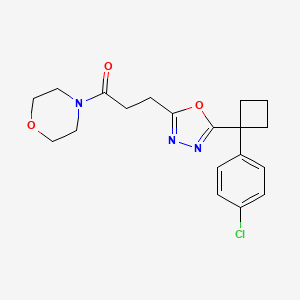 3-[5-[1-(4-Chlorophenyl)cyclobutyl]-1,3,4-oxadiazol-2-yl]-1-morpholin-4-ylpropan-1-one