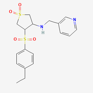 4-(4-ethylphenyl)sulfonyl-1,1-dioxo-N-(pyridin-3-ylmethyl)thiolan-3-amine