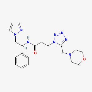 3-[5-(4-morpholinylmethyl)-1H-tetrazol-1-yl]-N-[1-phenyl-2-(1H-pyrazol-1-yl)ethyl]propanamide