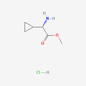 molecular formula C6H12ClNO2 B600153 (S)-Methyl 2-amino-2-cyclopropylacetate hydrochloride CAS No. 138326-68-8