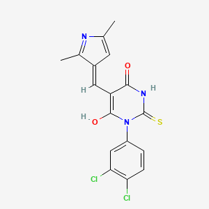 (5E)-1-(3,4-dichlorophenyl)-5-[(2,5-dimethyl-1H-pyrrol-3-yl)methylidene]-2-thioxodihydropyrimidine-4,6(1H,5H)-dione