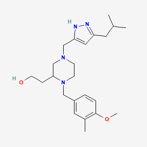 2-[4-[(5-isobutyl-1H-pyrazol-3-yl)methyl]-1-(4-methoxy-3-methylbenzyl)-2-piperazinyl]ethanol