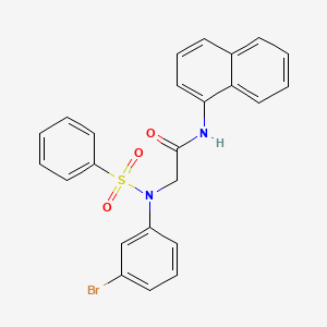 2-[N-(benzenesulfonyl)-3-bromoanilino]-N-naphthalen-1-ylacetamide