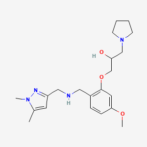 1-[2-[[(1,5-dimethylpyrazol-3-yl)methylamino]methyl]-5-methoxyphenoxy]-3-pyrrolidin-1-ylpropan-2-ol