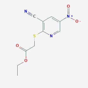 ETHYL 2-[(3-CYANO-5-NITROPYRIDIN-2-YL)SULFANYL]ACETATE