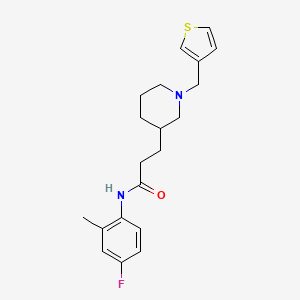 N-(4-fluoro-2-methylphenyl)-3-[1-(thiophen-3-ylmethyl)piperidin-3-yl]propanamide