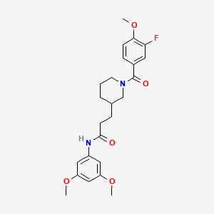 N-(3,5-dimethoxyphenyl)-3-[1-(3-fluoro-4-methoxybenzoyl)-3-piperidinyl]propanamide