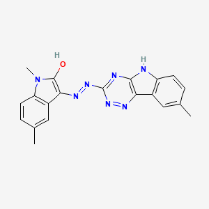 1,5-dimethyl-1H-indole-2,3-dione 3-[(8-methyl-5H-[1,2,4]triazino[5,6-b]indol-3-yl)hydrazone]