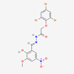 N-[(E)-(2-hydroxy-3-methoxy-5-nitrophenyl)methylideneamino]-2-(2,4,6-tribromophenoxy)acetamide