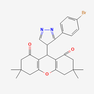 9-[3-(4-bromophenyl)-4H-pyrazol-4-yl]-3,3,6,6-tetramethyl-3,4,5,6,7,9-hexahydro-1H-xanthene-1,8(2H)-dione