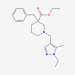 ethyl 3-benzyl-1-[(1-ethyl-5-methyl-1H-pyrazol-4-yl)methyl]-3-piperidinecarboxylate