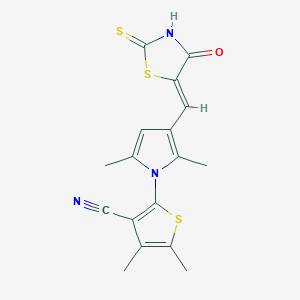 2-{2,5-dimethyl-3-[(4-oxo-2-thioxo-1,3-thiazolidin-5-ylidene)methyl]-1H-pyrrol-1-yl}-4,5-dimethyl-3-thiophenecarbonitrile