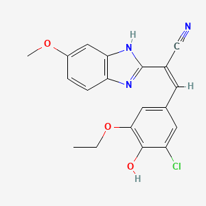 molecular formula C19H16ClN3O3 B6002390 3-(3-chloro-5-ethoxy-4-hydroxyphenyl)-2-(5-methoxy-1H-benzimidazol-2-yl)acrylonitrile 