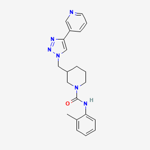 molecular formula C21H24N6O B6002400 N-(2-methylphenyl)-3-{[4-(3-pyridinyl)-1H-1,2,3-triazol-1-yl]methyl}-1-piperidinecarboxamide 