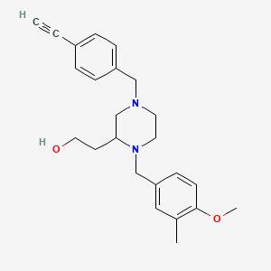 2-[4-(4-ethynylbenzyl)-1-(4-methoxy-3-methylbenzyl)-2-piperazinyl]ethanol