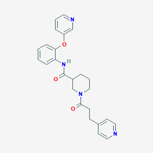 N-[2-(3-pyridinyloxy)phenyl]-1-[3-(4-pyridinyl)propanoyl]-3-piperidinecarboxamide
