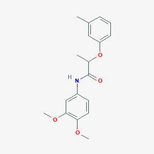 molecular formula C18H21NO4 B6002446 N-(3,4-dimethoxyphenyl)-2-(3-methylphenoxy)propanamide 