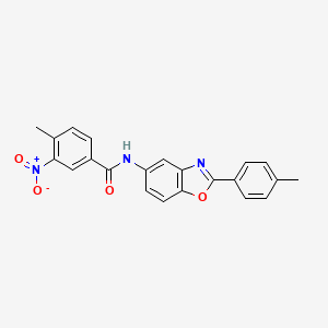 4-methyl-N-[2-(4-methylphenyl)-1,3-benzoxazol-5-yl]-3-nitrobenzamide